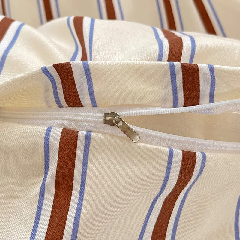 Classic Striped Bedding Set Duvet Cover Sheet Pillowcases NaLani