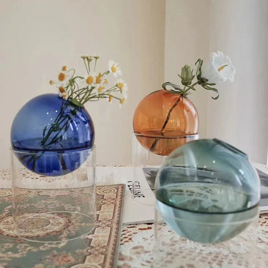 Nordic Minimalist Hydroponic Glass Vase for Bouquets NALANI