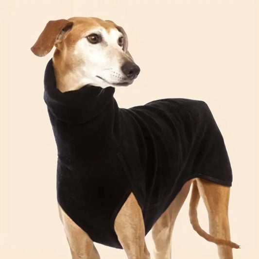 Cozy Turtleneck Dog Winter Coat for Cold Days Outdoors Black NALANI