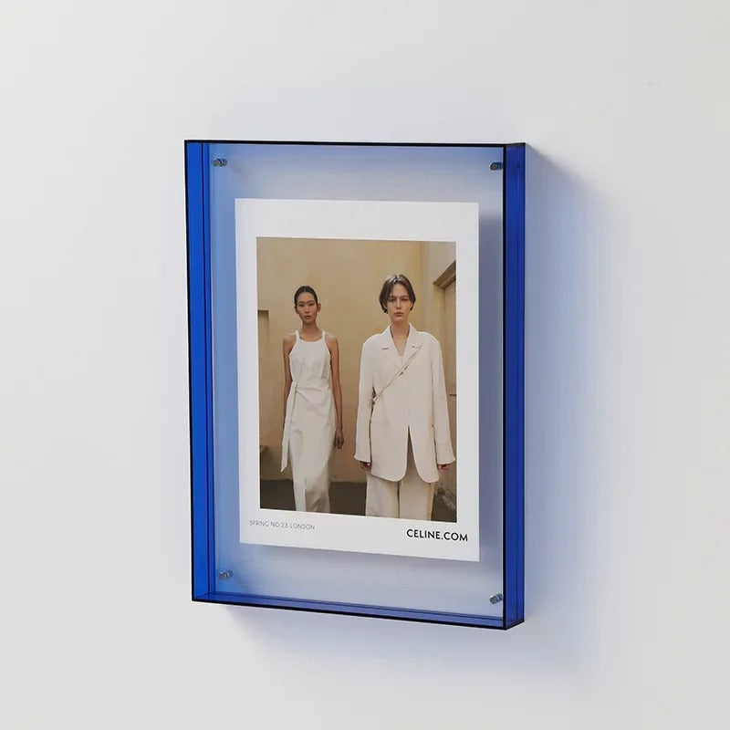 Sleek Modern Photo Frames with Vibrant Colored Edges Blue NaLani