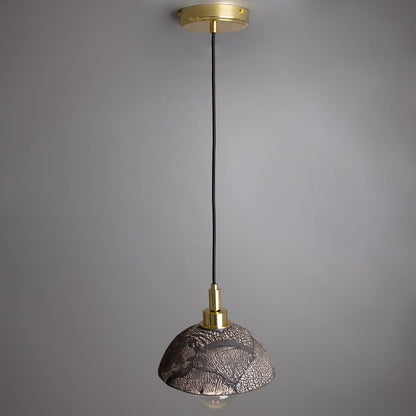 Fiorani Casa | Ceramic Dome Bathroom Pendant Light 20cm Black Clay IP44 NaLani