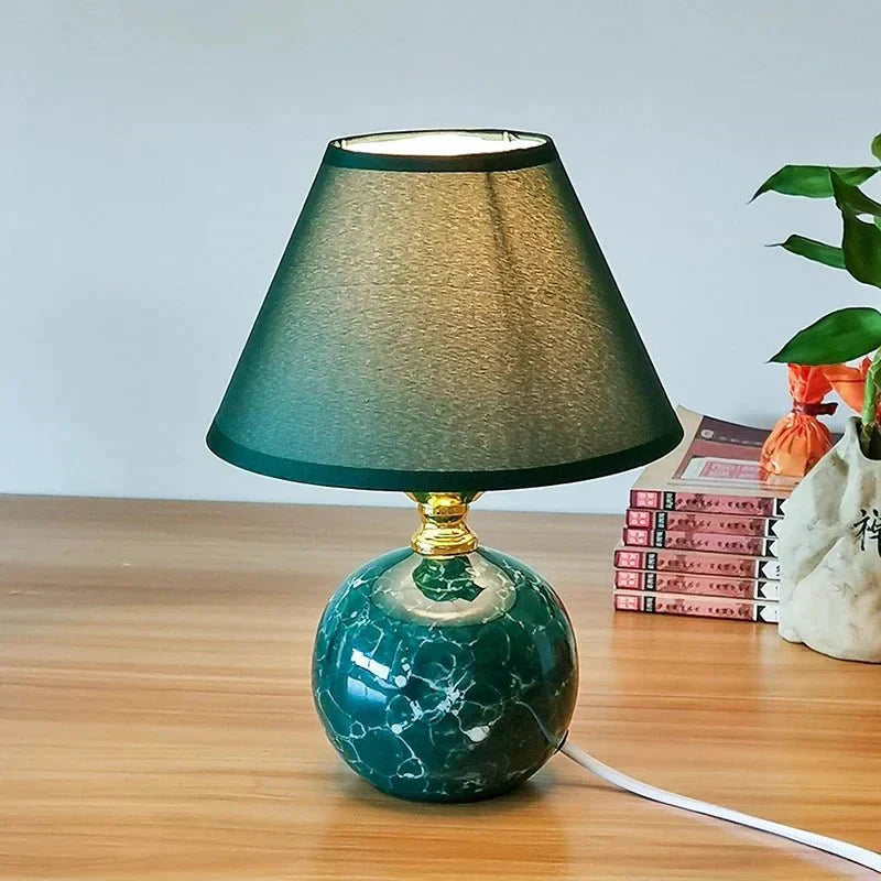 Fiorani Casa | Elegant Ceramic Table Lamp for Cozy Home Atmosphere Dark Green NALANI