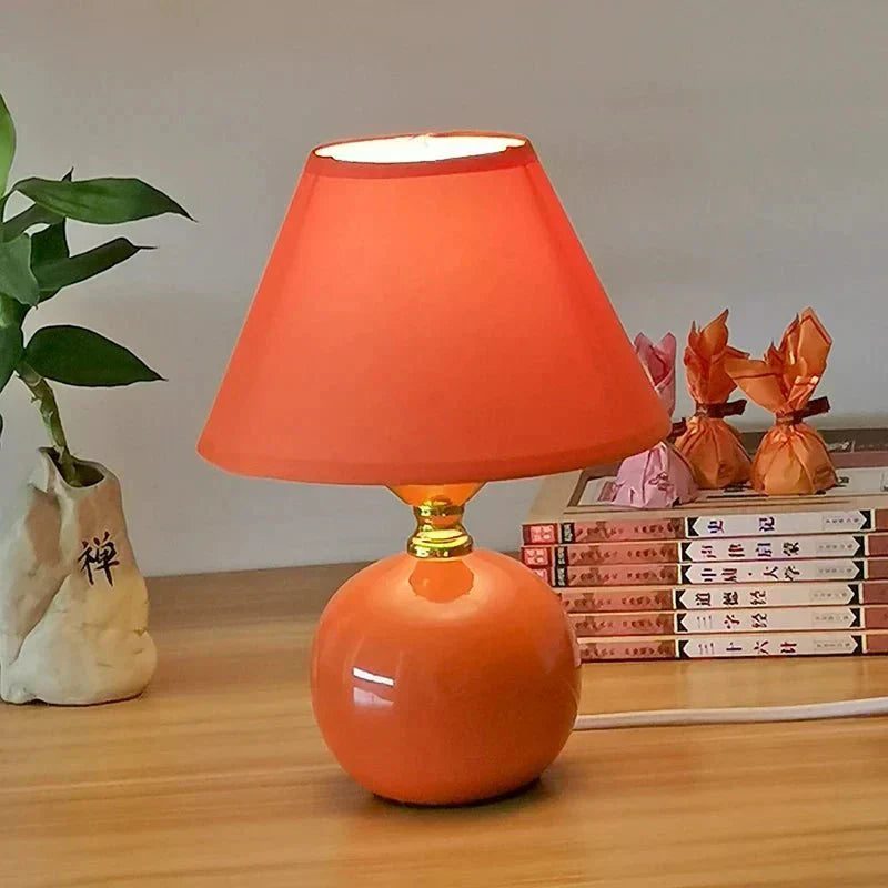 Fiorani Casa | Elegant Ceramic Table Lamp for Cozy Home Atmosphere Orange NALANI