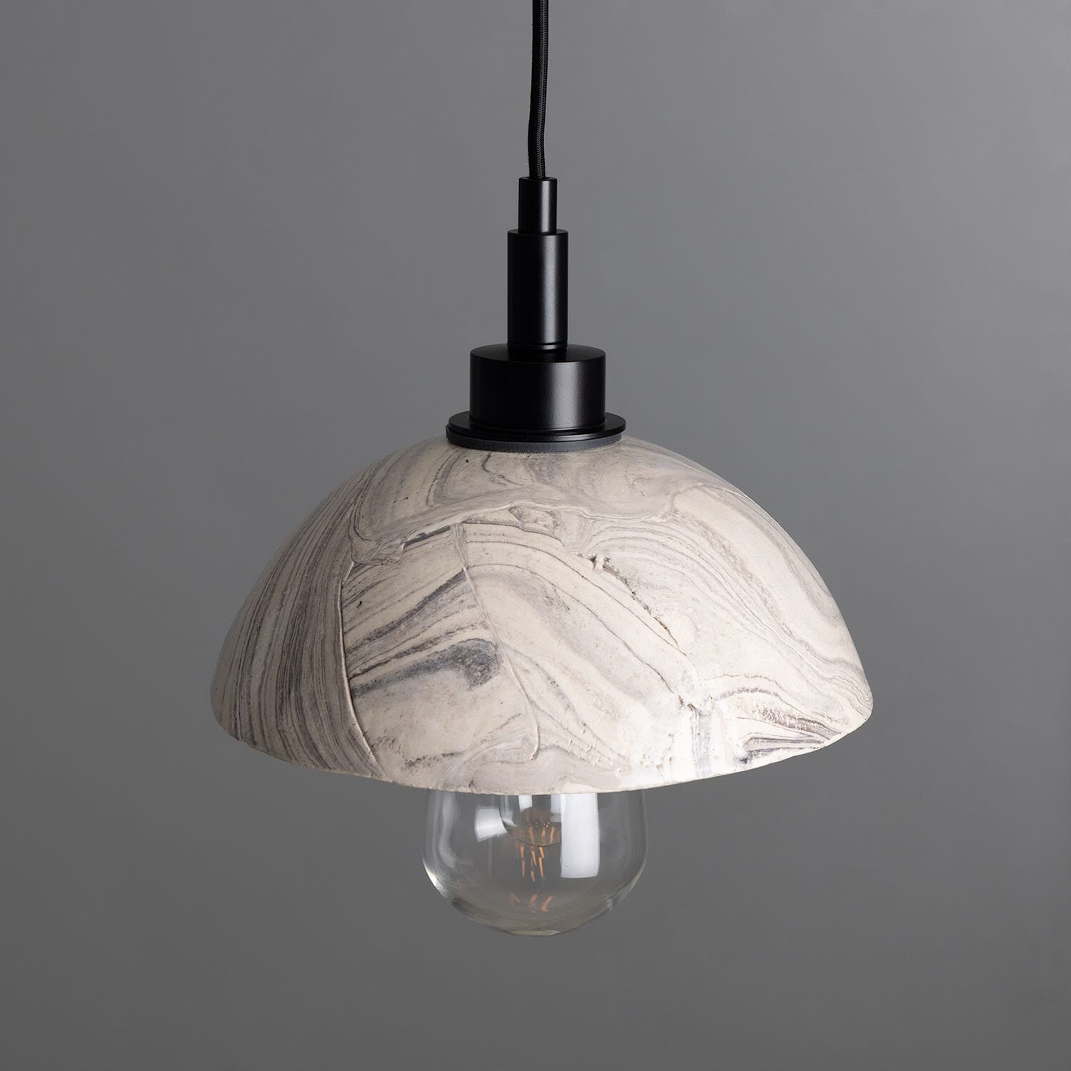 Fiorani Casa | Marbled Ceramic Dome Bathroom Pendant Light 20cm IP44 Rated NALANI