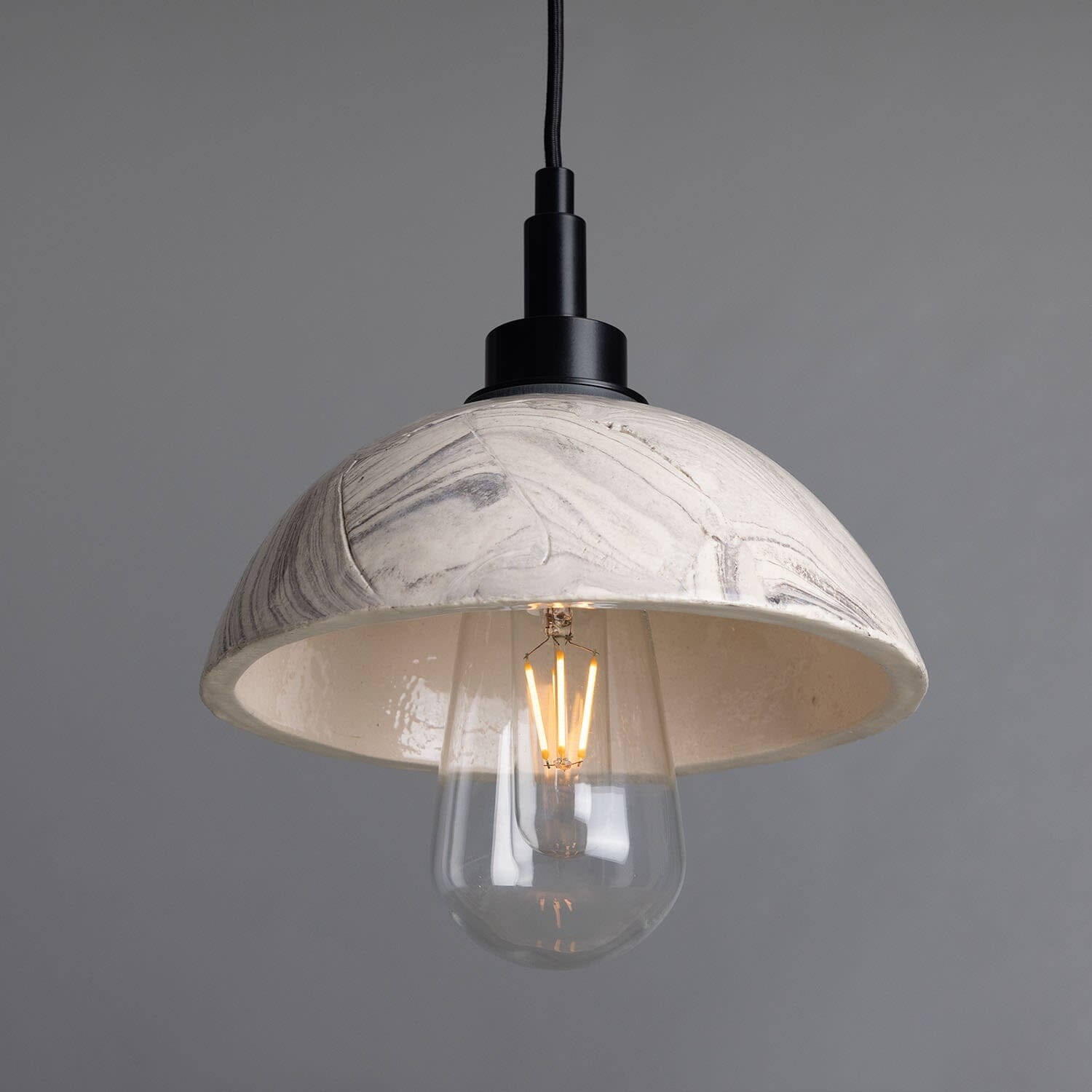 Fiorani Casa | Marbled Ceramic Dome Bathroom Pendant Light 20cm IP44 Rated NALANI