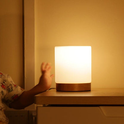 Fiorani Casa | Mini Glass Table Lamp with Touch-Open Function for 360° Lighting NaLani