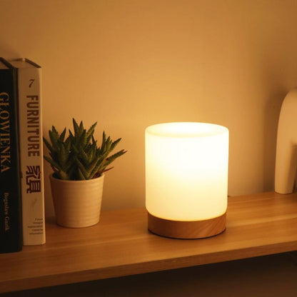 Fiorani Casa | Mini Glass Table Lamp with Touch-Open Function for 360° Lighting NaLani