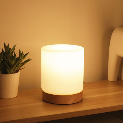 Fiorani Casa | Mini Glass Table Lamp with Touch-Open Function for 360° Lighting NaLani