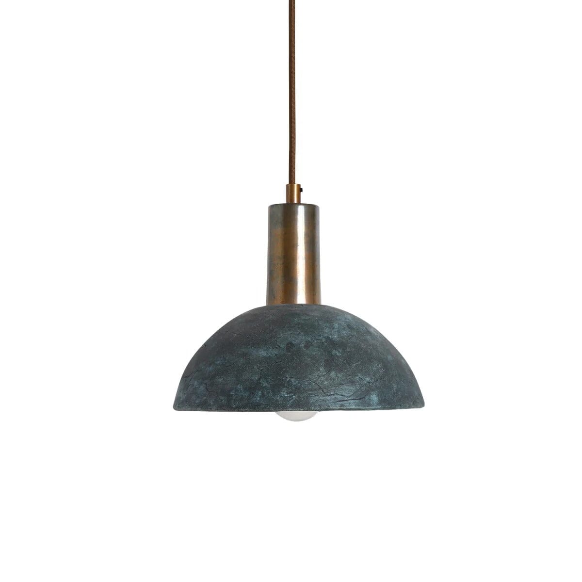 Fiorani Casa | Organic Ceramic Dome Pendant Light 20cm in Blue Earth 300cm NALANI