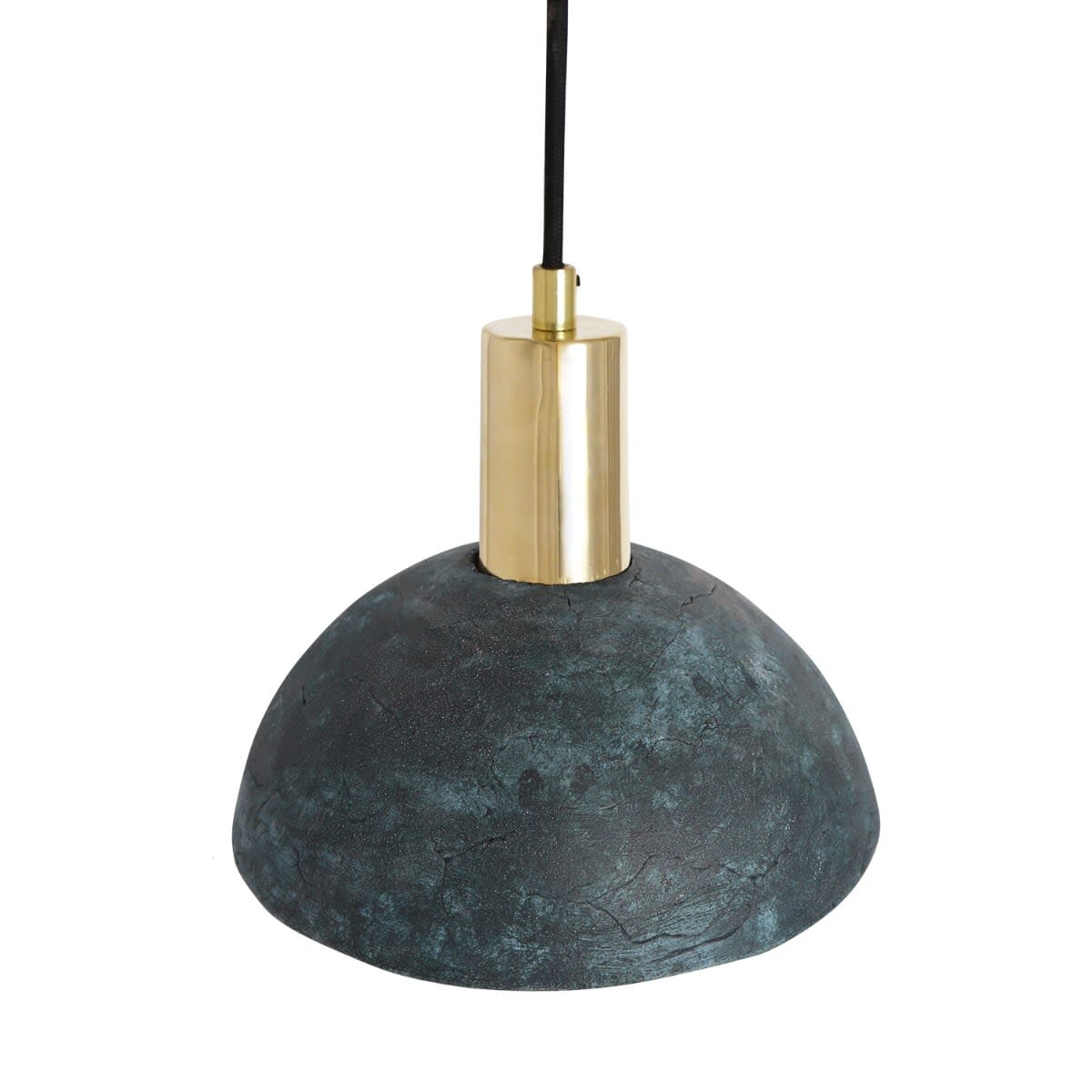 Fiorani Casa | Organic Ceramic Dome Pendant Light 20cm in Blue Earth NALANI