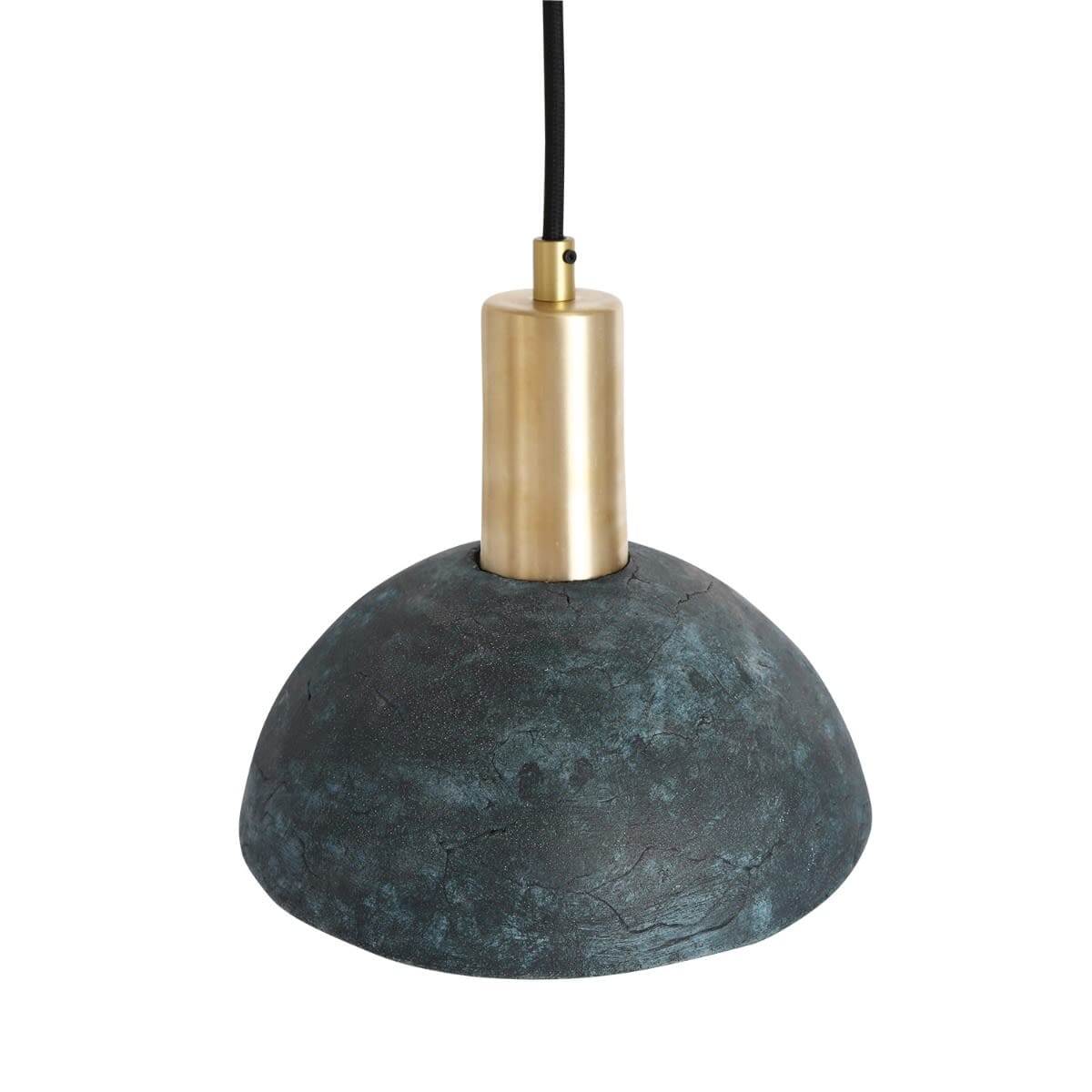 Fiorani Casa | Organic Ceramic Dome Pendant Light 20cm in Blue Earth NALANI