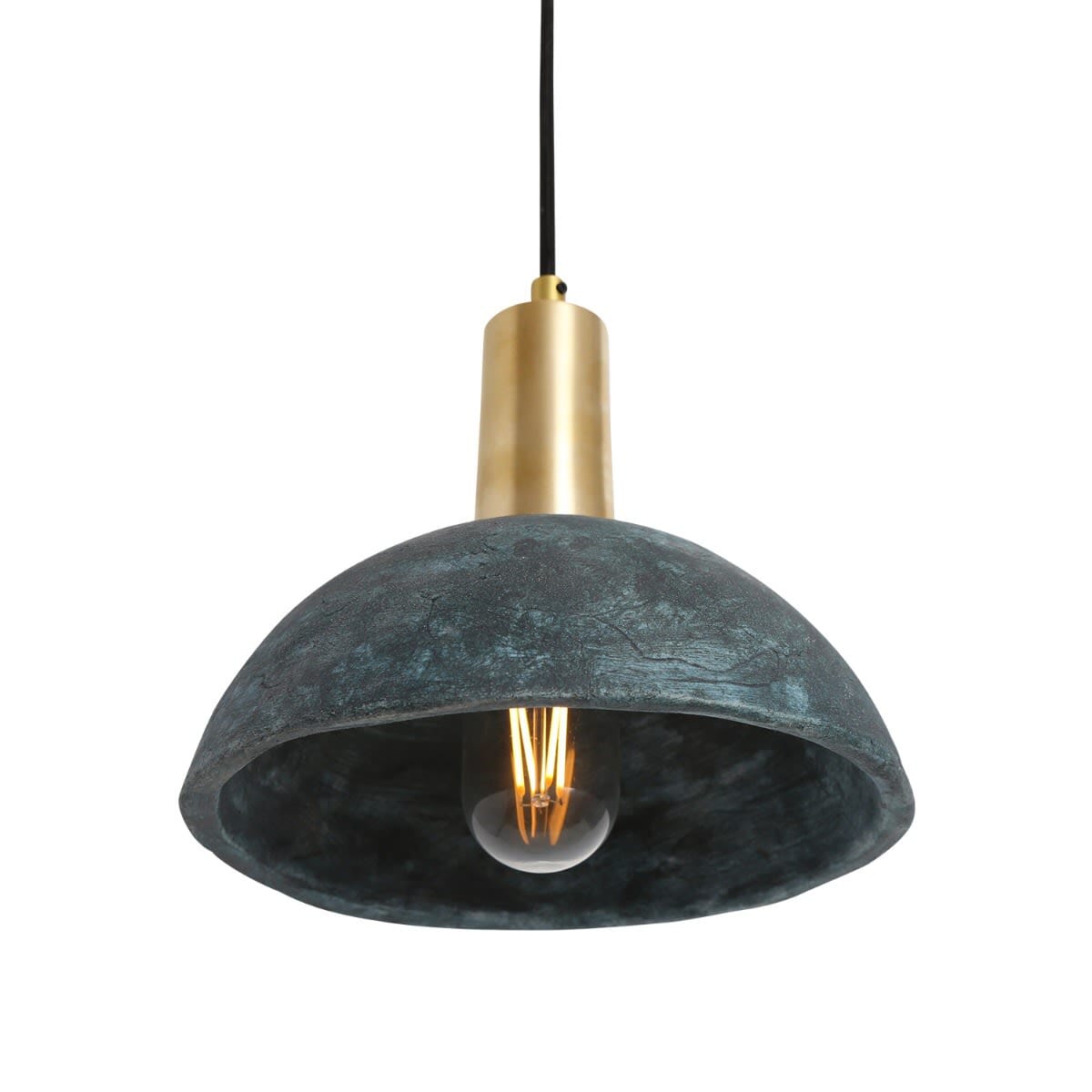 Fiorani Casa | Organic Ceramic Dome Pendant Light 20cm in Blue Earth NALANI