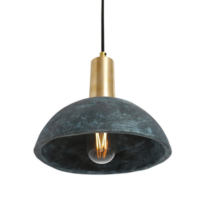 Fiorani Casa | Organic Ceramic Dome Pendant Light 20cm in Blue Earth NaLani