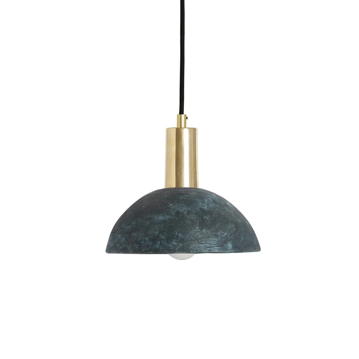 Fiorani Casa | Organic Ceramic Dome Pendant Light 20cm in Blue Earth NALANI