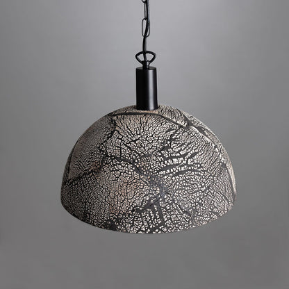 Fiorani Casa | Organic Ceramic Dome Pendant Light 37cm in Black Clay NaLani