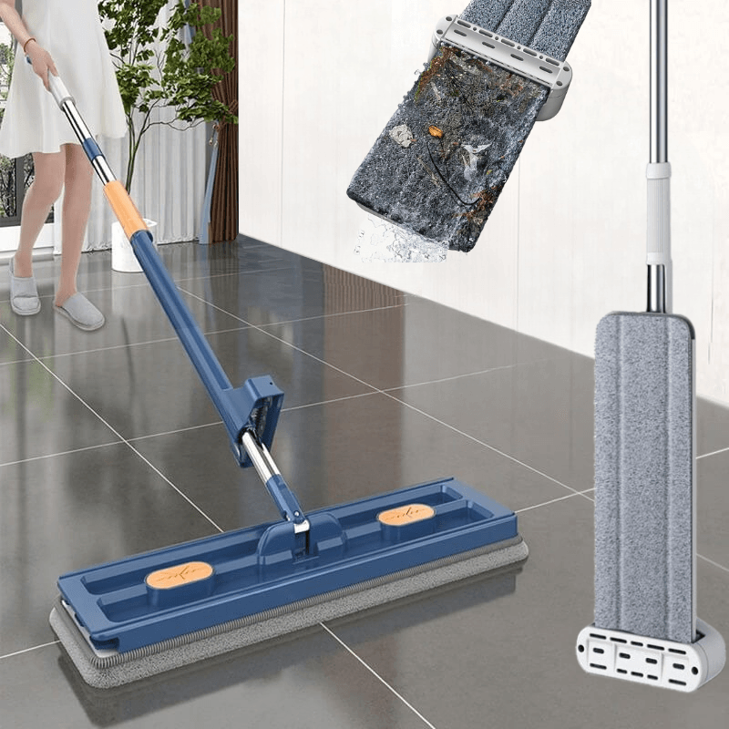 360 Degree Rotating Flat Mop for Easy Floor Cleaning Blue NALANI