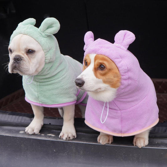 Fluffyheaven | Schattige Honden Badjas - kleding voor honden - Groen - #NALANI#