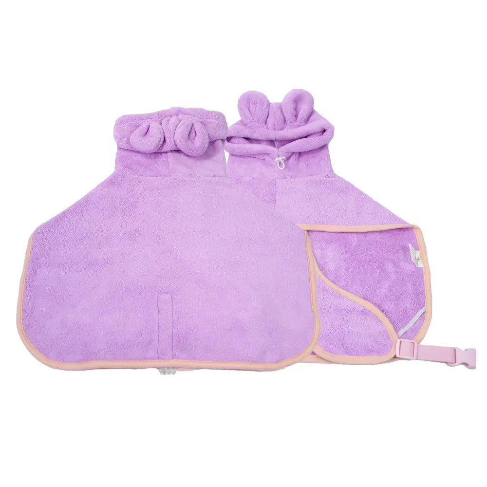 Fluffyheaven | Schattige Honden Badjas - kleding voor honden - Paars - #NALANI#