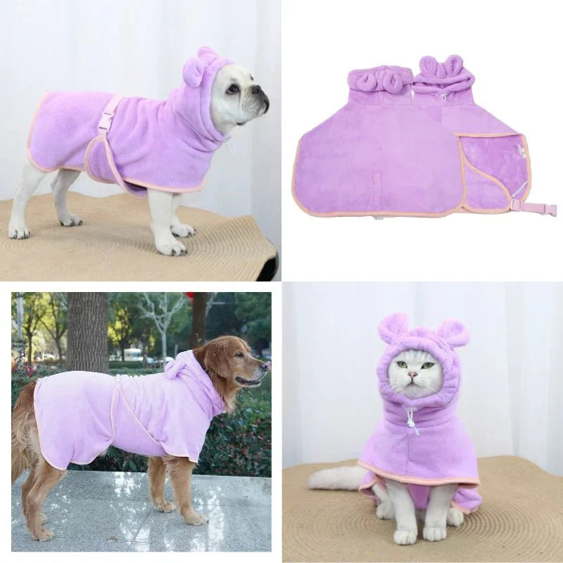 Fluffyheaven | Schattige Honden Badjas - kleding voor honden - Groen - #NALANI#