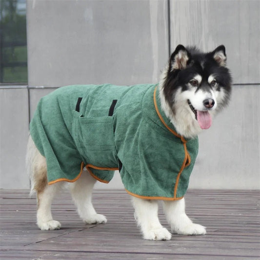 Fluffyheaven | Warme Honden Badjas - kleding voor honden - Groen - #NALANI#