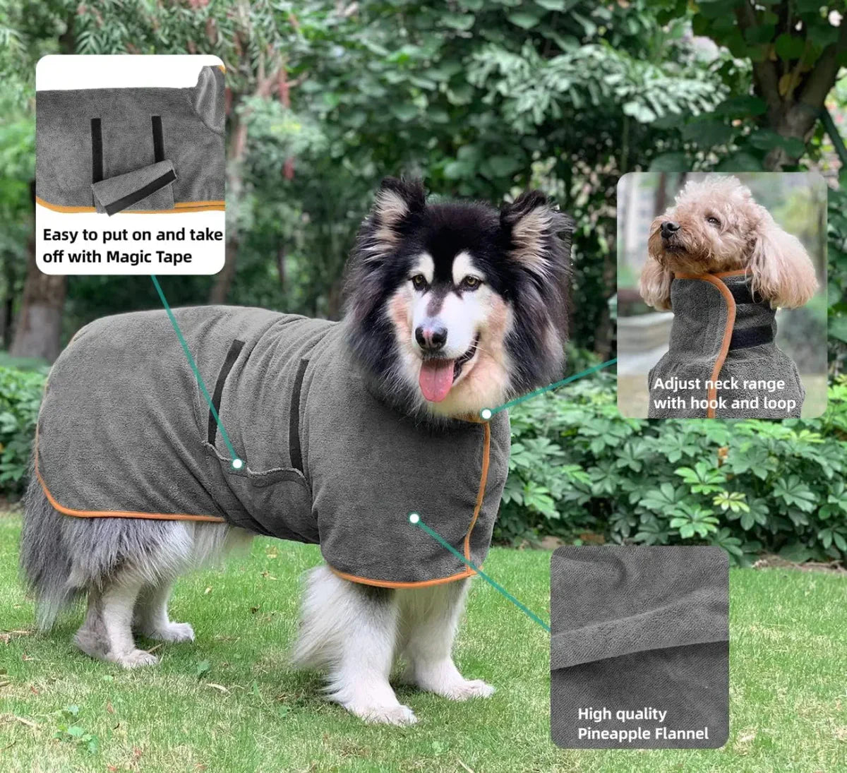 Fluffyheaven | Warme Honden Badjas - kleding voor honden - Groen - #NALANI#