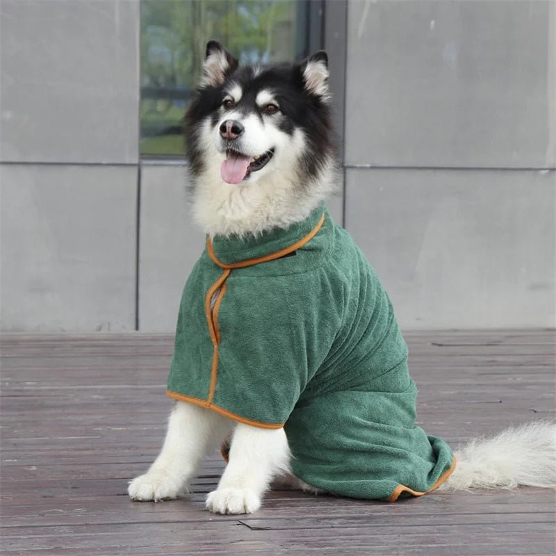 Fluffyheaven | Warme Honden Badjas - kleding voor honden - Groen - #NALANI#