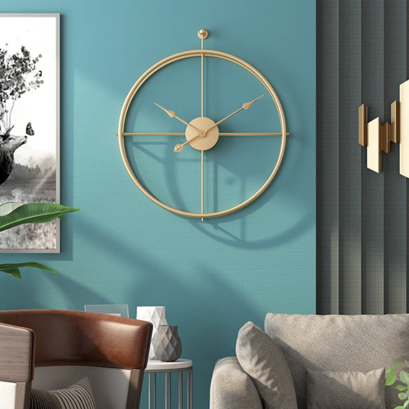 Gold Minimalist Metal Wall Clock Large NALANI