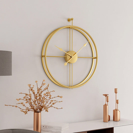 Gold Minimalist Metal Wall Clock Large Gold NALANI