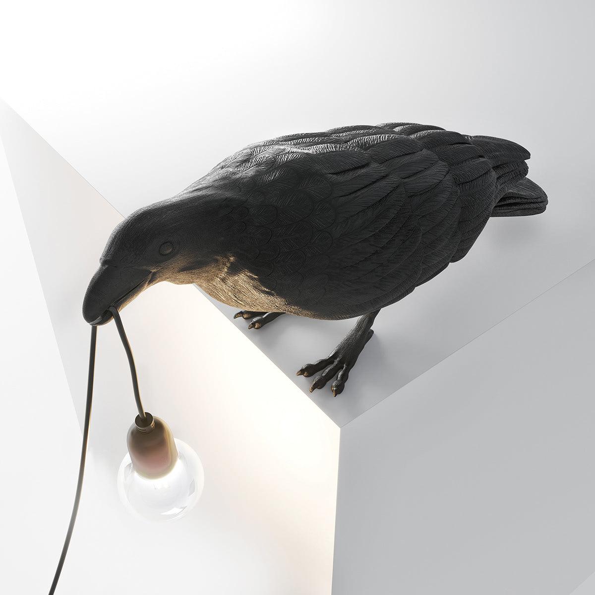 Gothic Raven Lamp Resin Bird - Vintage charm & dark elegance NALANI