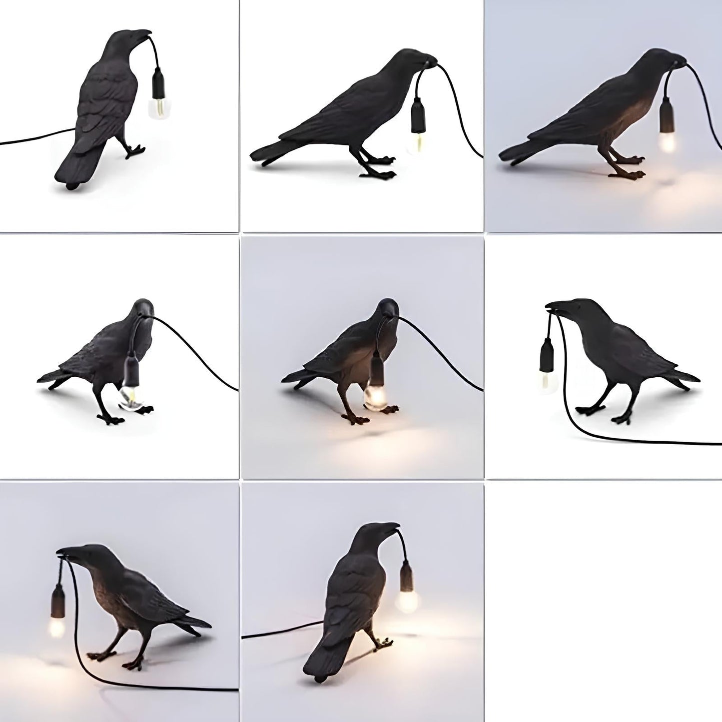 Gothic Raven Lamp Resin Bird - Vintage charm & dark elegance NALANI