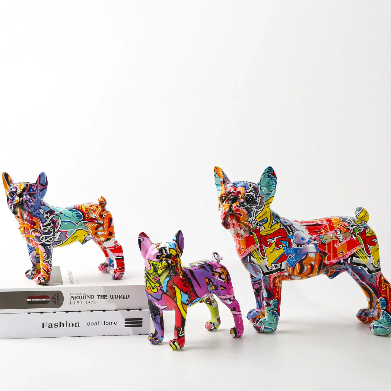 Graffiti Painted French Bulldog Statue NALANI