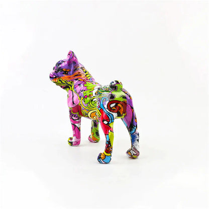 Graffiti Painted French Bulldog Statue NaLani