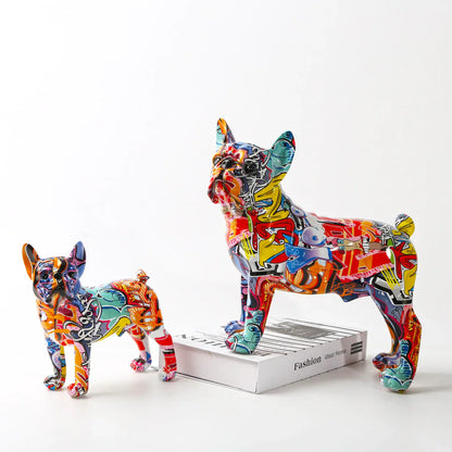 Graffiti Painted French Bulldog Statue NaLani