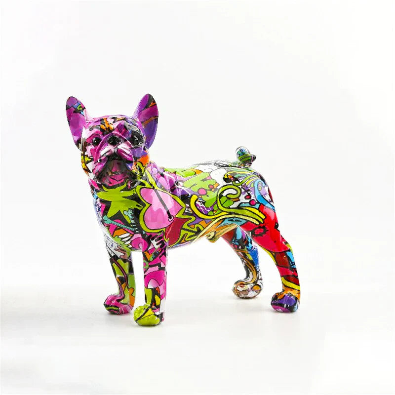 Graffiti Painted French Bulldog Statue Graffiti NALANI