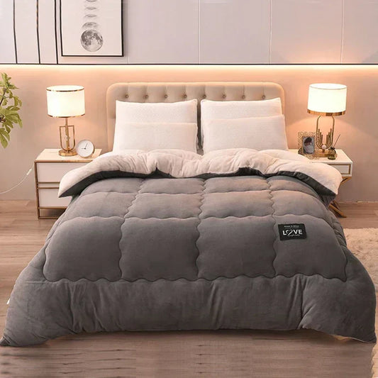Lux Winter Blanket With Double Flannel Fleece And Wool NALANI