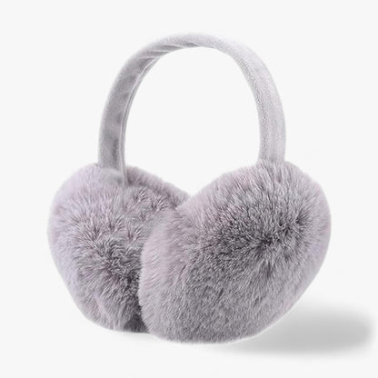 Faux Fur Ear Warmers For Winter Luxury And Cozy Comfort Gray NALANI