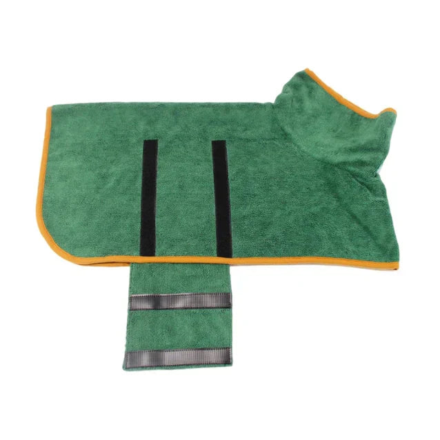 Ultra Absorbent Quick Dry Dog Bathrobe For Pets And Dogs Green NALANI