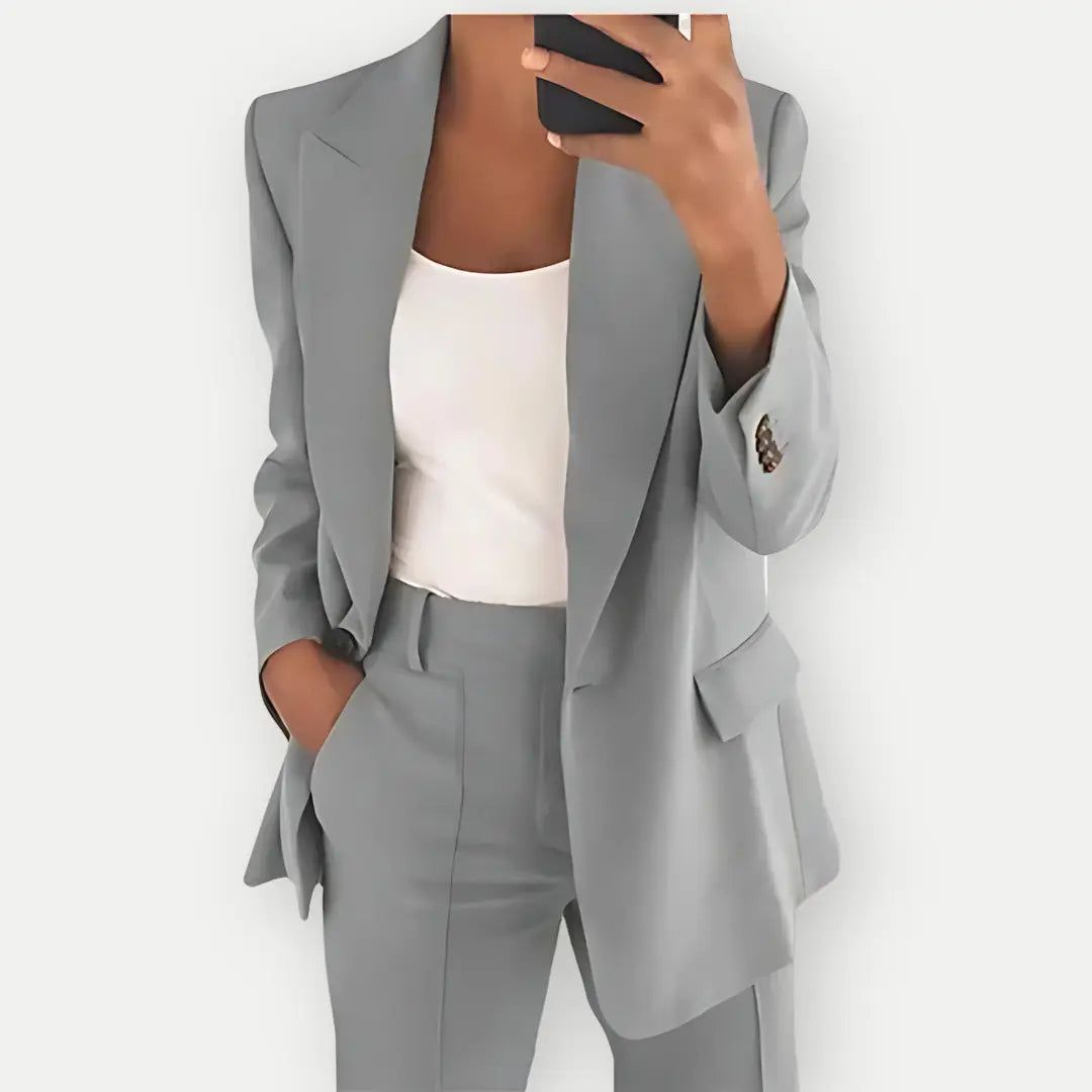 Women Blazer And Pants Suit Set For Work Office Two Piece