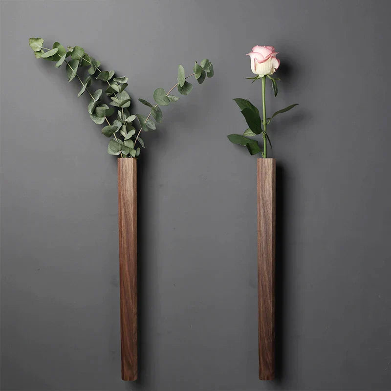 Handcrafted Wooden Wall-Mounted Vase NALANI