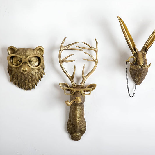 Hanging Wall Art Animal Sculptures Handmade Resin Hooks NALANI