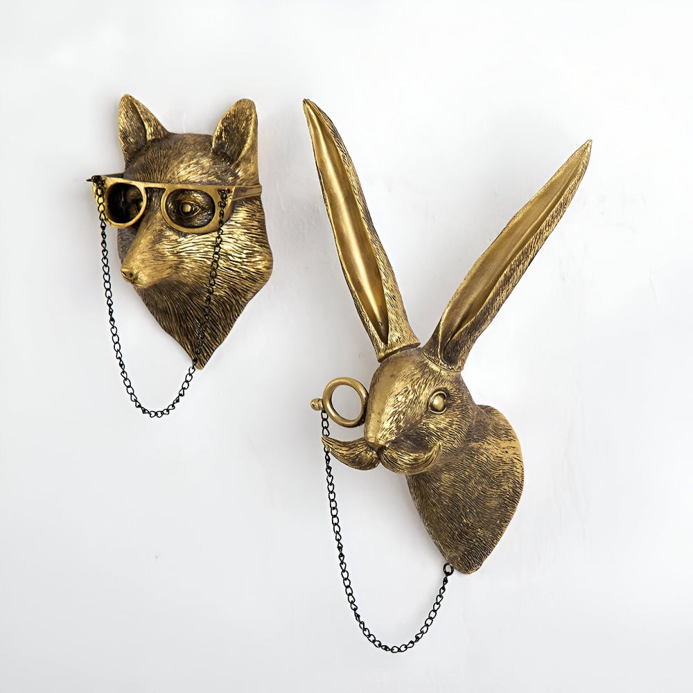 Hanging Wall Art Animal Sculptures Handmade Resin Hooks NALANI