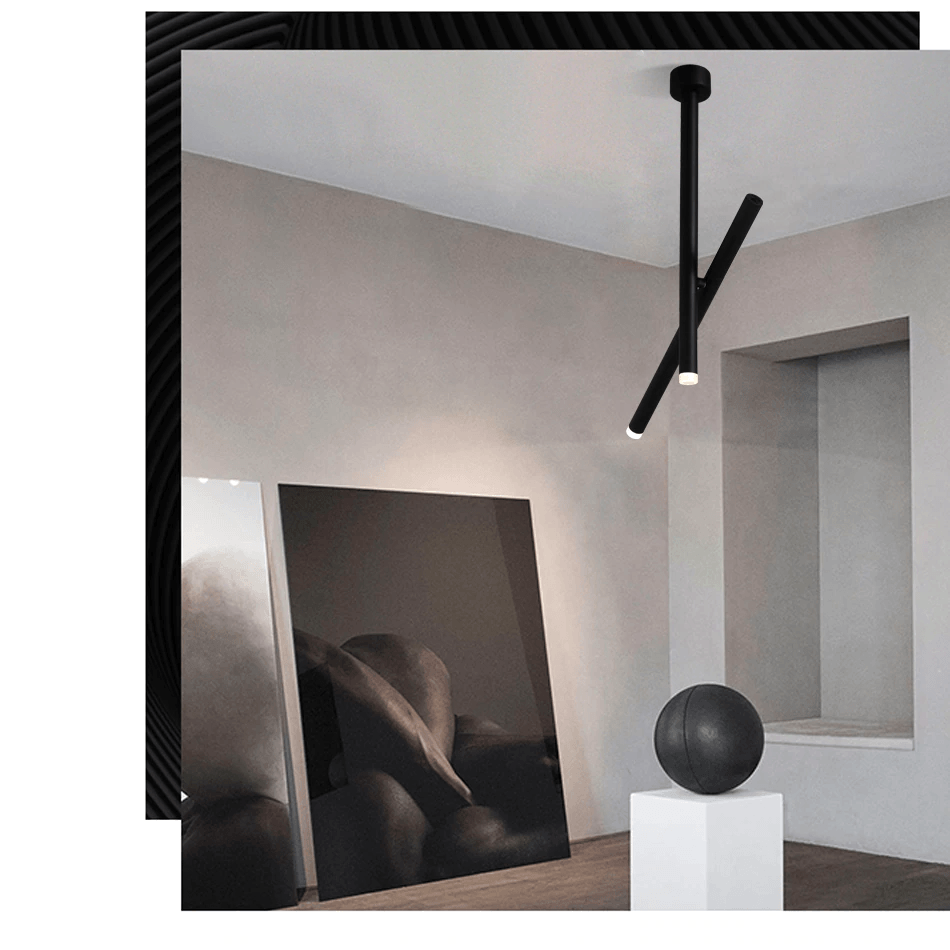 Hanging Tube Lamp - Modern Industrial Lighting for Any Space Black NALANI