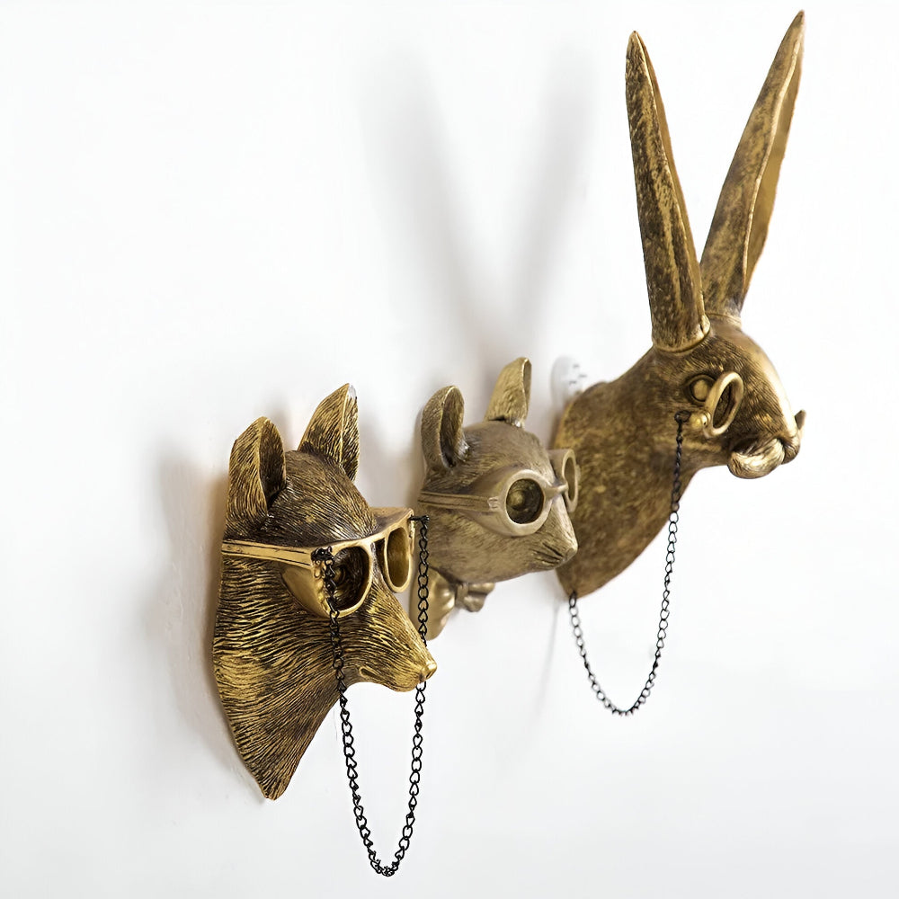 Hanging Wall Art Animal Sculptures Handmade Resin Hooks NALANI