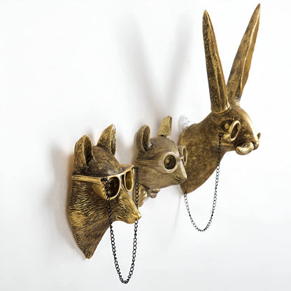 Hanging Wall Art Animal Sculptures Handmade Resin Hooks NALANI