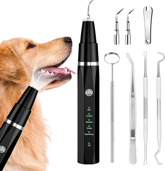Ultrasonic Tartar Remover For Pets Teeth Cleaning Brush Black NALANI