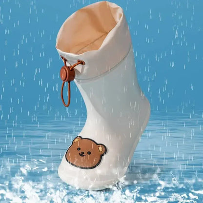 Bear Themed Waterproof Rubber Rain Boots For Kids 0 To 6 NALANI