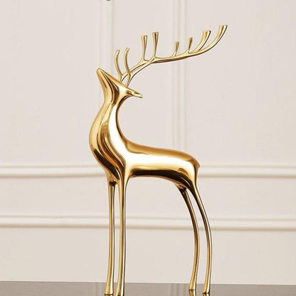 Decorative Golden Reindeer Figurines for Holiday Home Decor Large NaLani