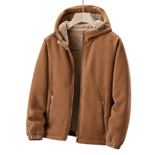Marbo | Mens Sherpa Lined Fleece Jacket Hooded With Zipper Closure