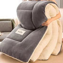 Lux Winter Blanket With Double Flannel Fleece And Wool Gray NALANI