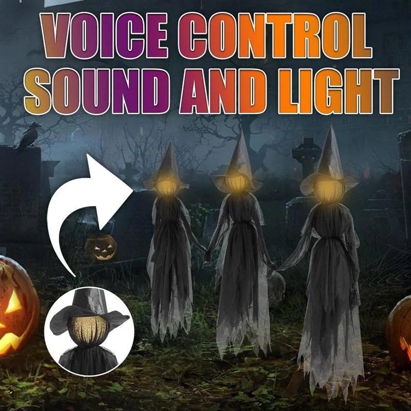 Illuminated Halloween Witch Staffs for Spooky Decorations NaLani